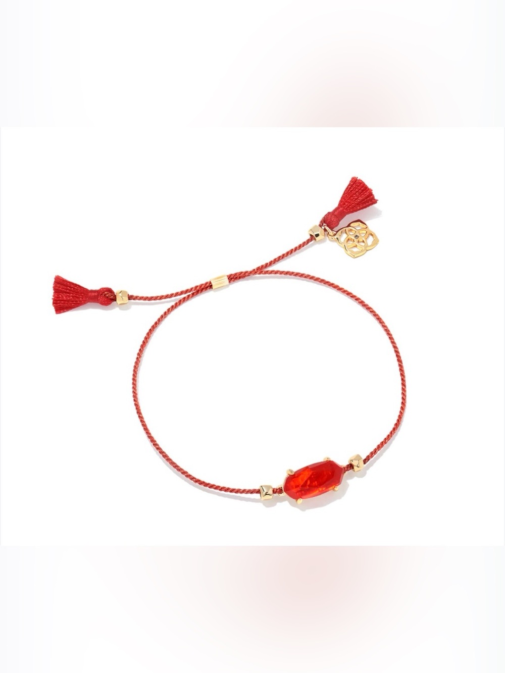 Kendra Scott Everlyne red cord friendship bracelet in red illusion.